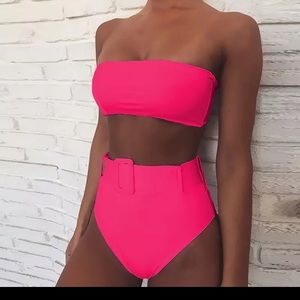Neon hot pink bikini